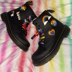 Pride / rainbow dr Martens in box